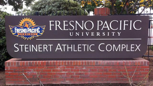 Sign showing FPU's Stienert Athletic Complex