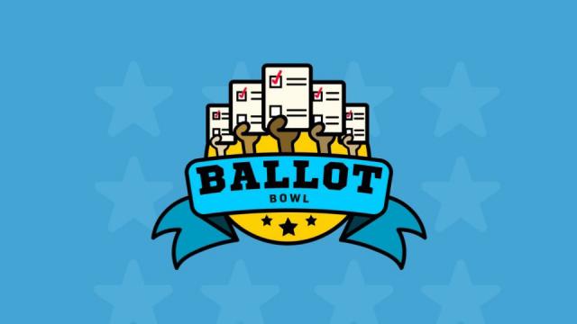 Graphics showing Ballot Bowl logo