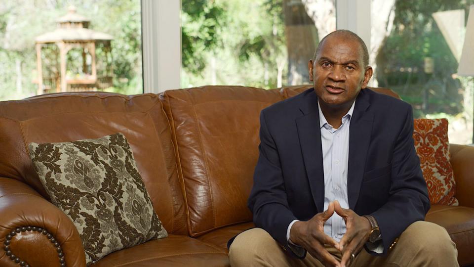 Joseph Jones, Ph.D., giving a message of hope and information on COVID-19