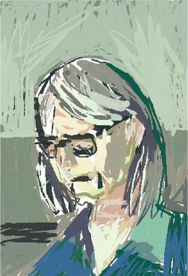 Digital painting titled "Billie Jean Wiebe" by Chris Janzen