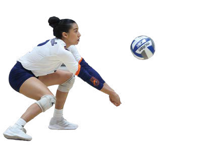 Volleyball player receiving a serve