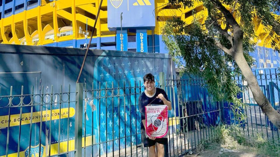 Juan Molinero at a soccer stadium in Montevideo, Uruguay