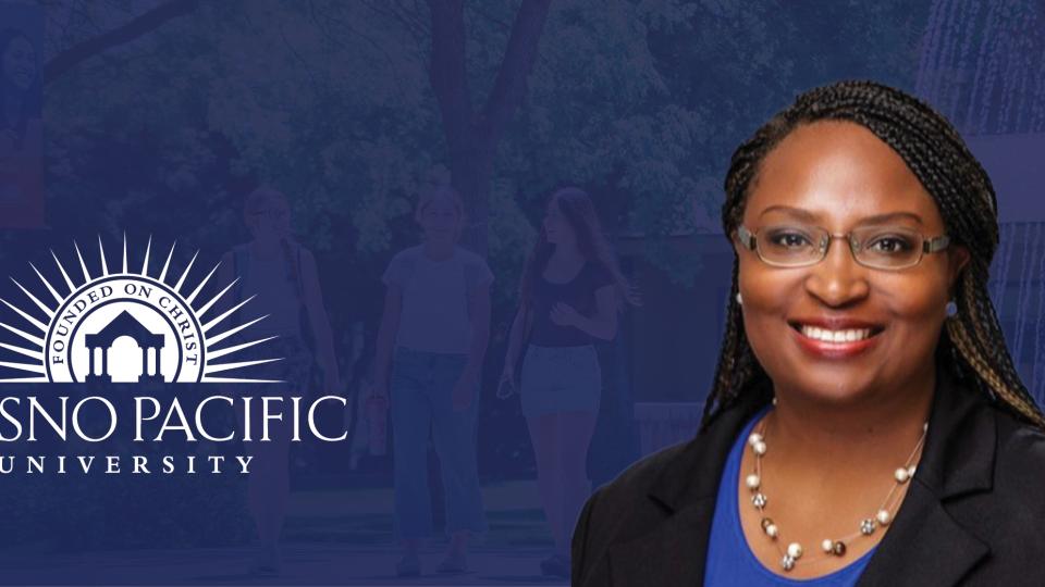 Photo of Amanda Slaughter with FPU logo