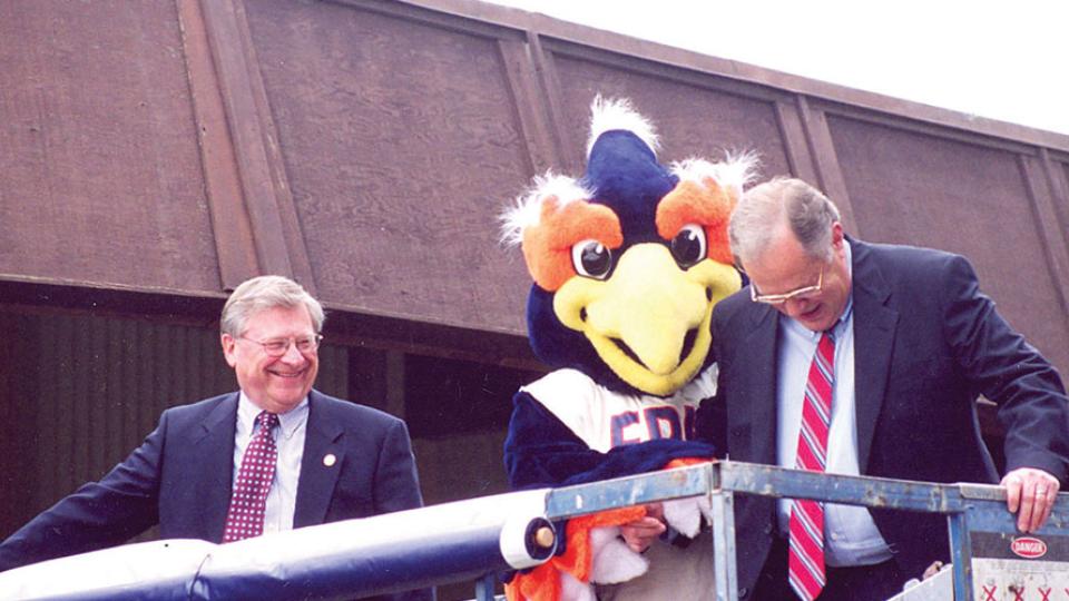 Photo of a previous Sunbird mascot