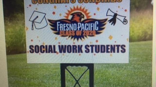 Graduation yard sign for social work graduates