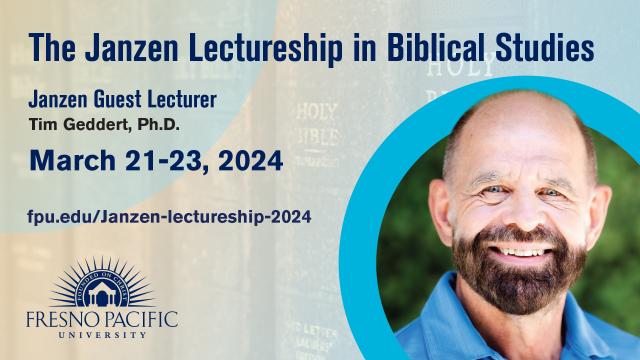Picture of the lectureship speaker and information about the event that is in the article