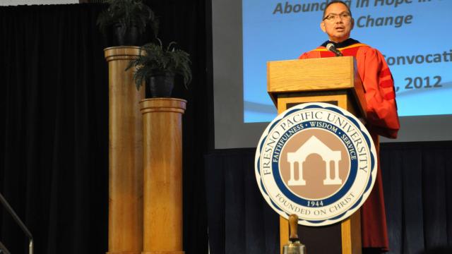 President Menjares addresses students