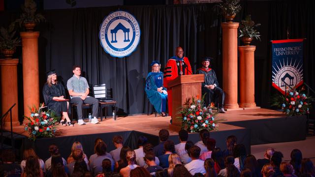 President Stephens addresses students at Convocation 2026