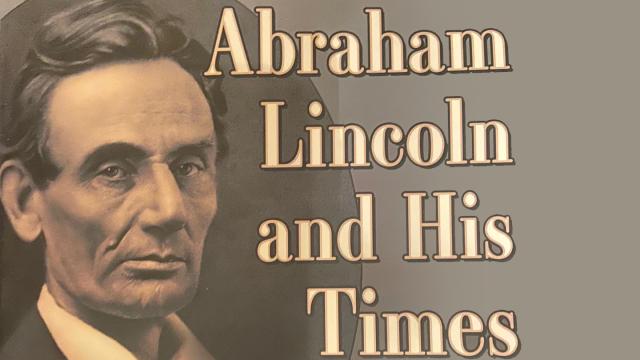 Photo of the book cover featuring a young Lincoln