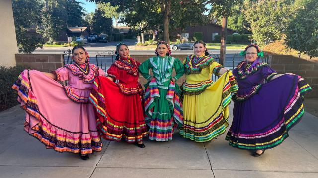 Members of the FPU Folklorico Club in colorful dance garb