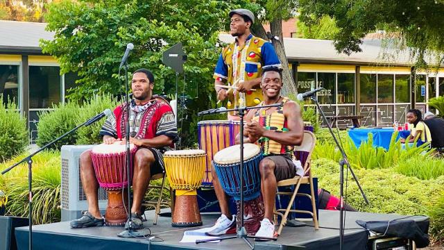 Libota Mbonda Fresno African Drumming Group perform