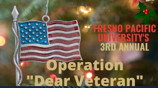 U.S. Flag decoration and title announcing &quot;Operation &#039;Dear Veteran&#039;&quot;