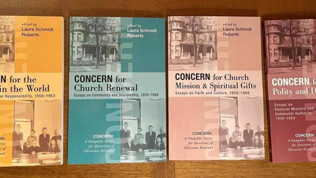 Photo of covers of the books in the CONCERN series