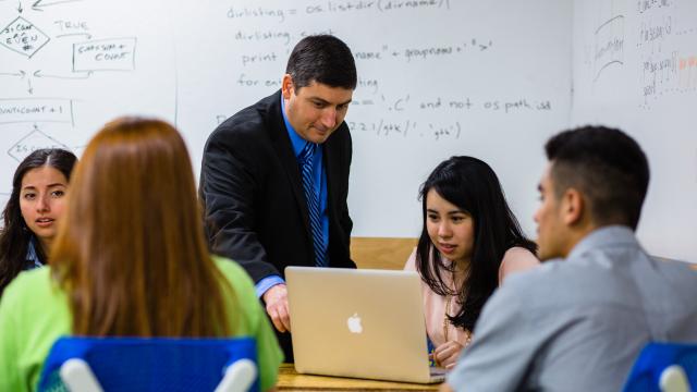 Students learning in class at Fresno Pacific University