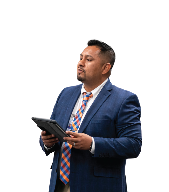 Mario Flores speaking on Talent and Grit