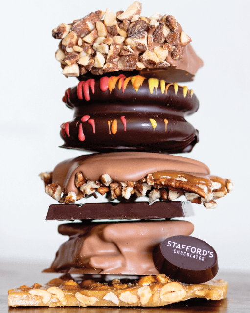 Stack of Stafford's chocolates