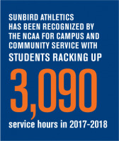 Sunbird Athletics has been recognized by the NCAA for campus and comunity service with students racking up 3,090 service hours